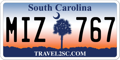 SC license plate MIZ767