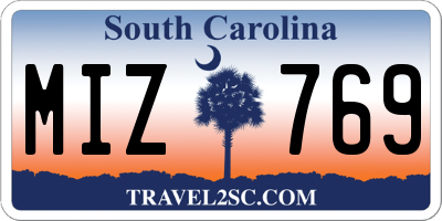 SC license plate MIZ769