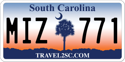 SC license plate MIZ771