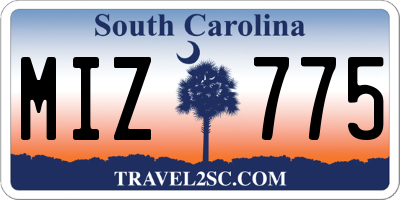 SC license plate MIZ775
