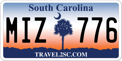 SC license plate MIZ776