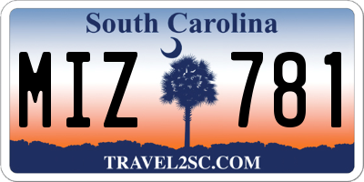 SC license plate MIZ781