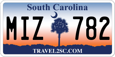 SC license plate MIZ782