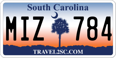 SC license plate MIZ784