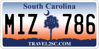 SC license plate MIZ786