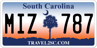 SC license plate MIZ787