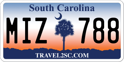 SC license plate MIZ788