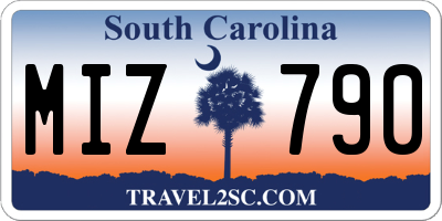SC license plate MIZ790