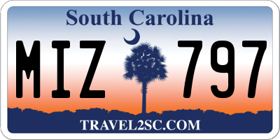 SC license plate MIZ797