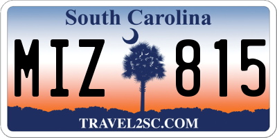 SC license plate MIZ815