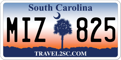 SC license plate MIZ825