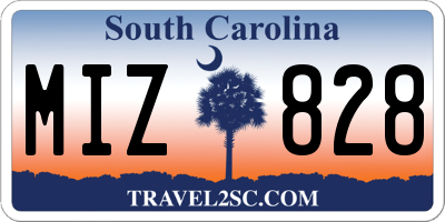 SC license plate MIZ828