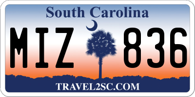 SC license plate MIZ836