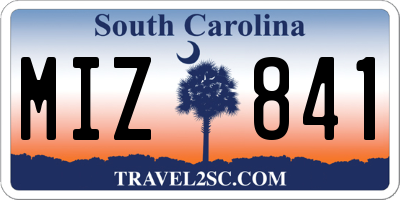 SC license plate MIZ841