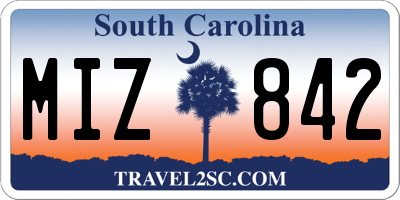 SC license plate MIZ842