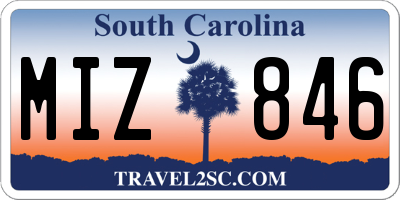 SC license plate MIZ846