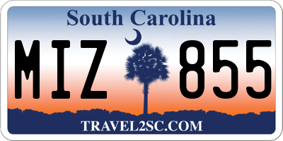 SC license plate MIZ855