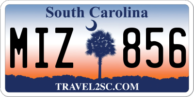 SC license plate MIZ856