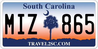 SC license plate MIZ865