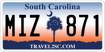 SC license plate MIZ871
