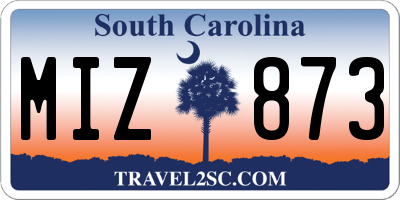 SC license plate MIZ873