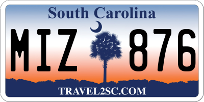 SC license plate MIZ876