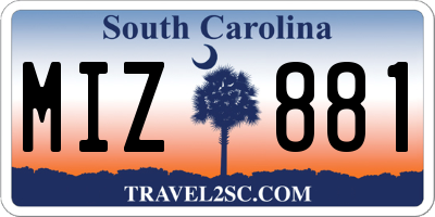 SC license plate MIZ881