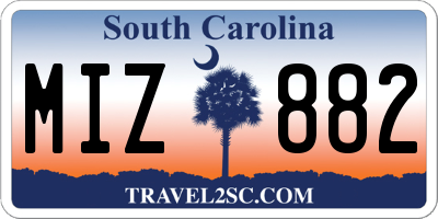 SC license plate MIZ882
