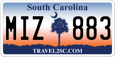 SC license plate MIZ883