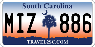 SC license plate MIZ886