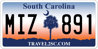 SC license plate MIZ891