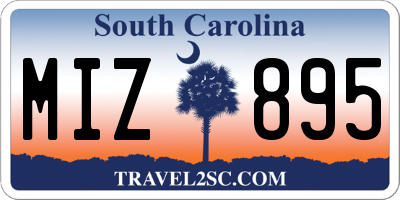 SC license plate MIZ895