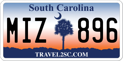 SC license plate MIZ896
