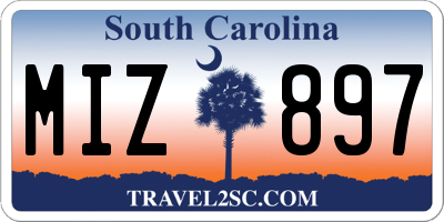 SC license plate MIZ897