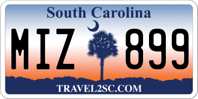 SC license plate MIZ899