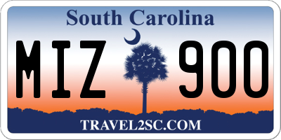 SC license plate MIZ900