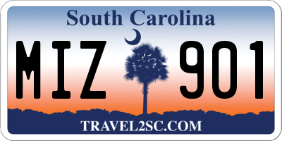 SC license plate MIZ901