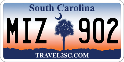 SC license plate MIZ902