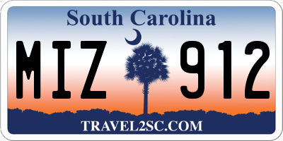 SC license plate MIZ912