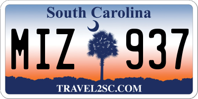 SC license plate MIZ937