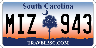 SC license plate MIZ943