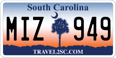SC license plate MIZ949