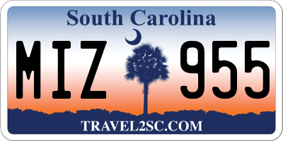 SC license plate MIZ955