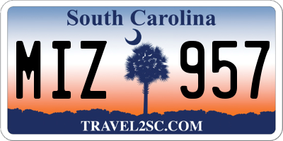 SC license plate MIZ957