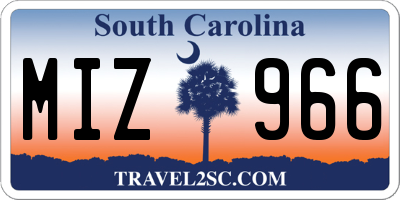 SC license plate MIZ966