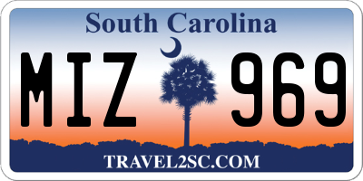 SC license plate MIZ969