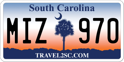 SC license plate MIZ970