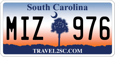 SC license plate MIZ976