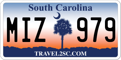 SC license plate MIZ979