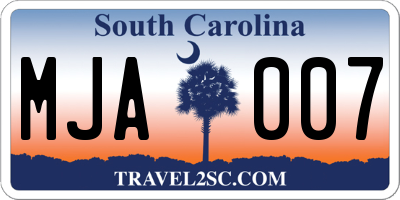 SC license plate MJA007